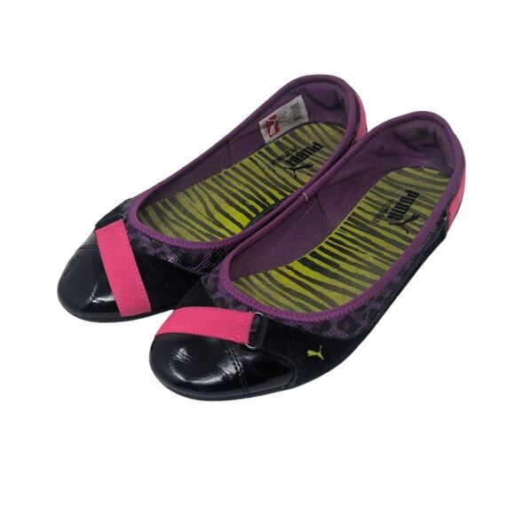 Puma Ballet Flats Puma Sport Lifestyle Bixley Animal Print Shoes Black Size 9 - Picture 13 of 13